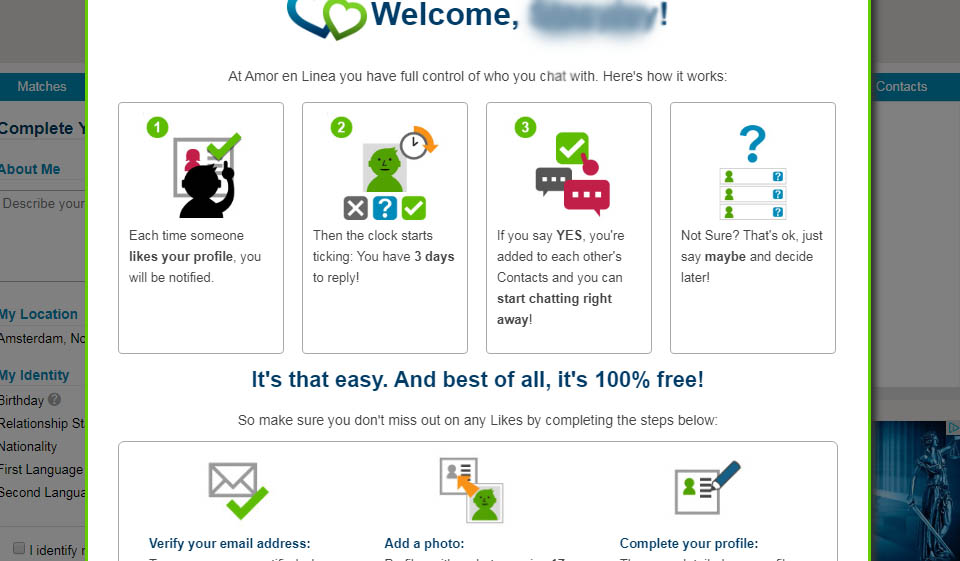 Amor en Linea Your Profile